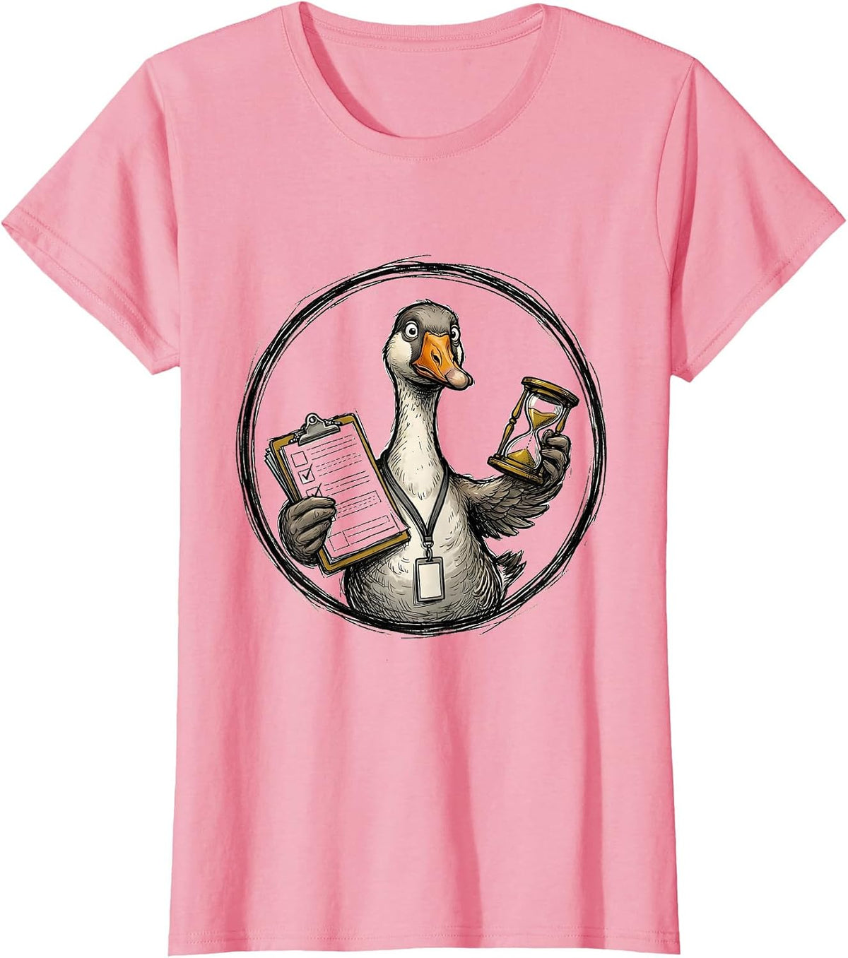 Women's Goose Balancing Work Funny Paraprofessional SPED Teacher T-Shirt - Pink