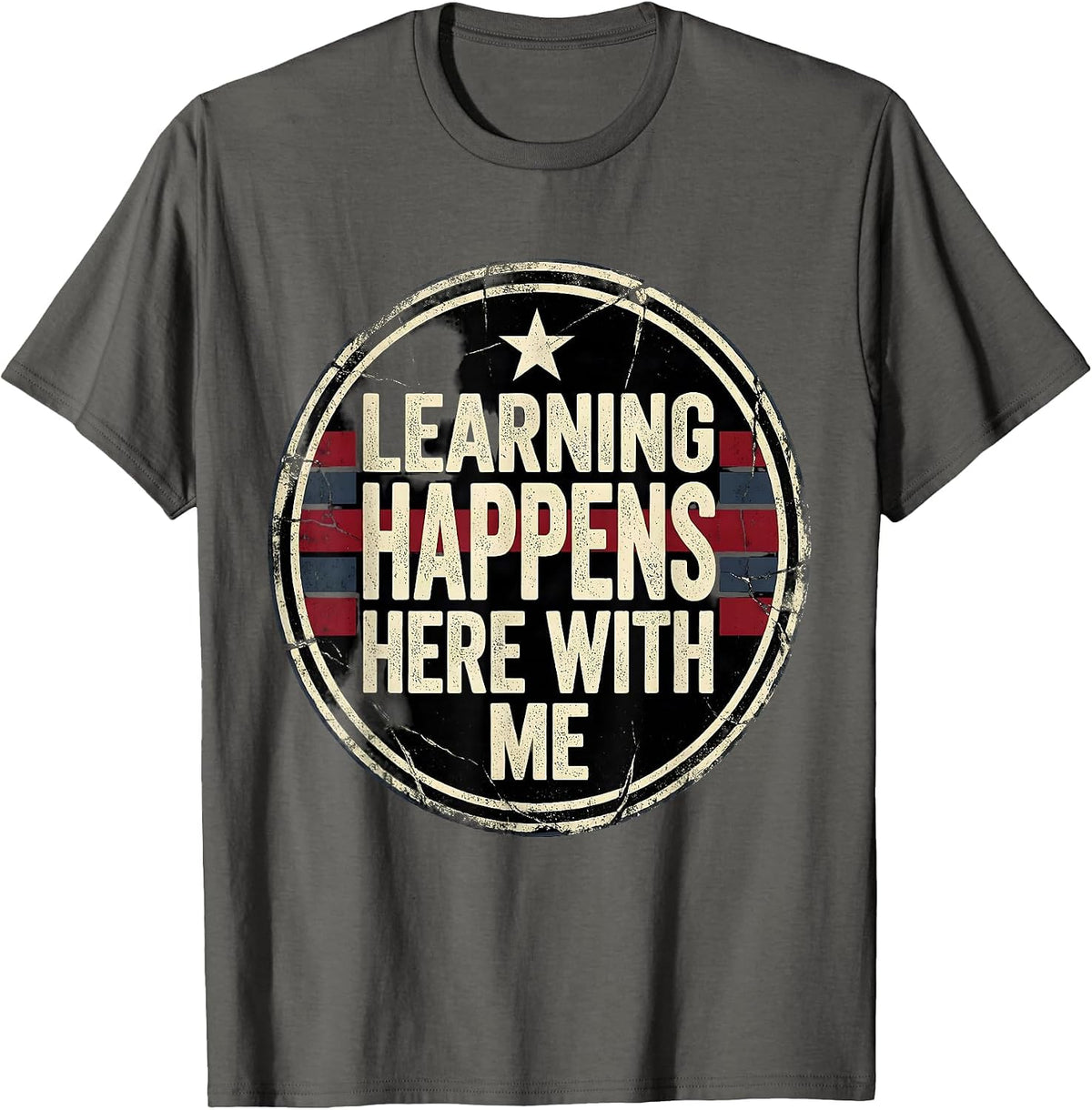 Men's Learning Happens Here With Me Paraprofessional T-Shirt - Asphalt Grey