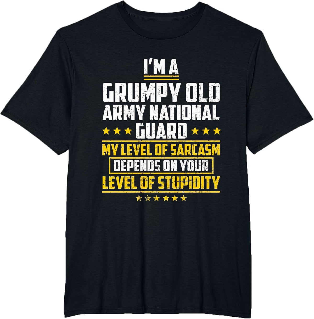 Funny I'm A Grumpy Old National Guard US Military T-Shirt - Black