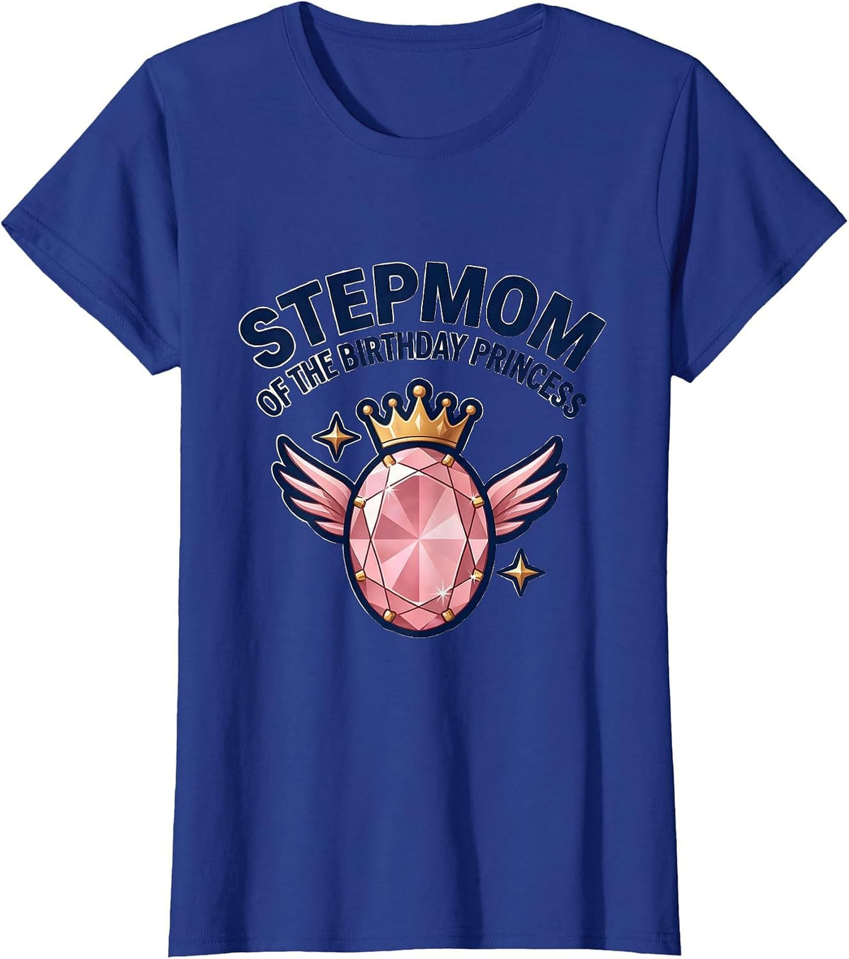 Women's Stepmom Of The Birthday Princess Magical Girl Emblem Family T-Shirt - Royal Blue