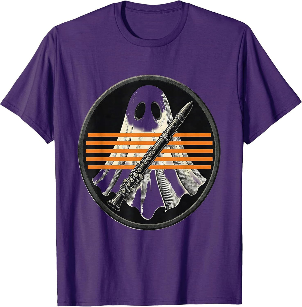 Men's Ghost Musician Teacher Halloween Band Costume T-Shirt - Purple
