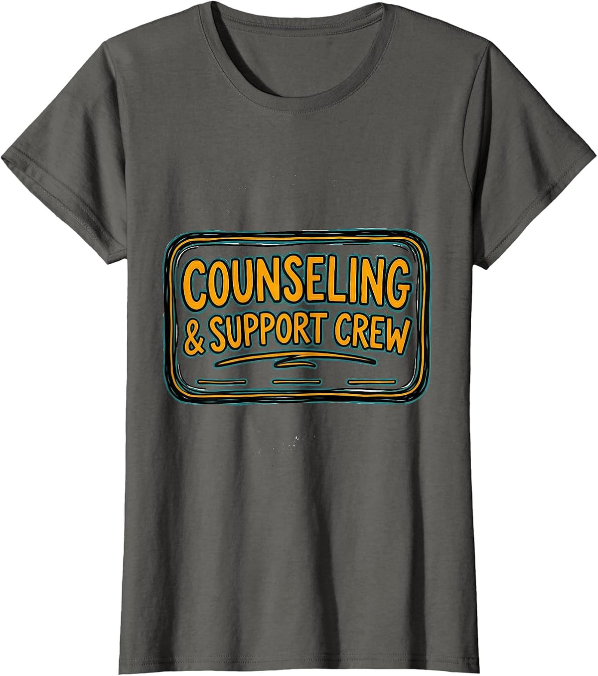 Women's Counseling & Support Crew Funny School Counselor Mental T-Shirt - Asphalt Grey