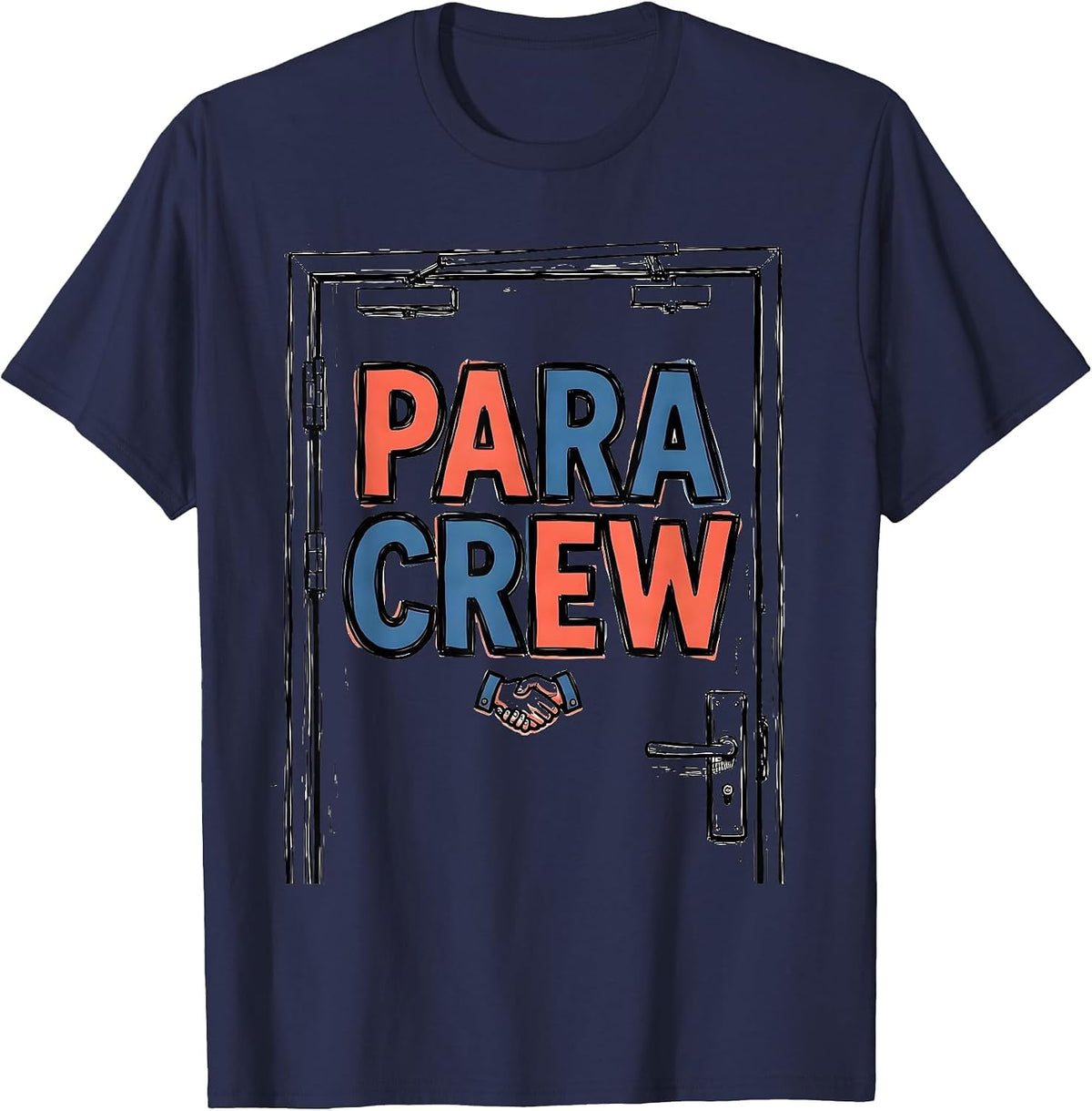 Para Crew Heartfelt Paraprofessional Teacher Appreciation T-Shirt - Navy Blue