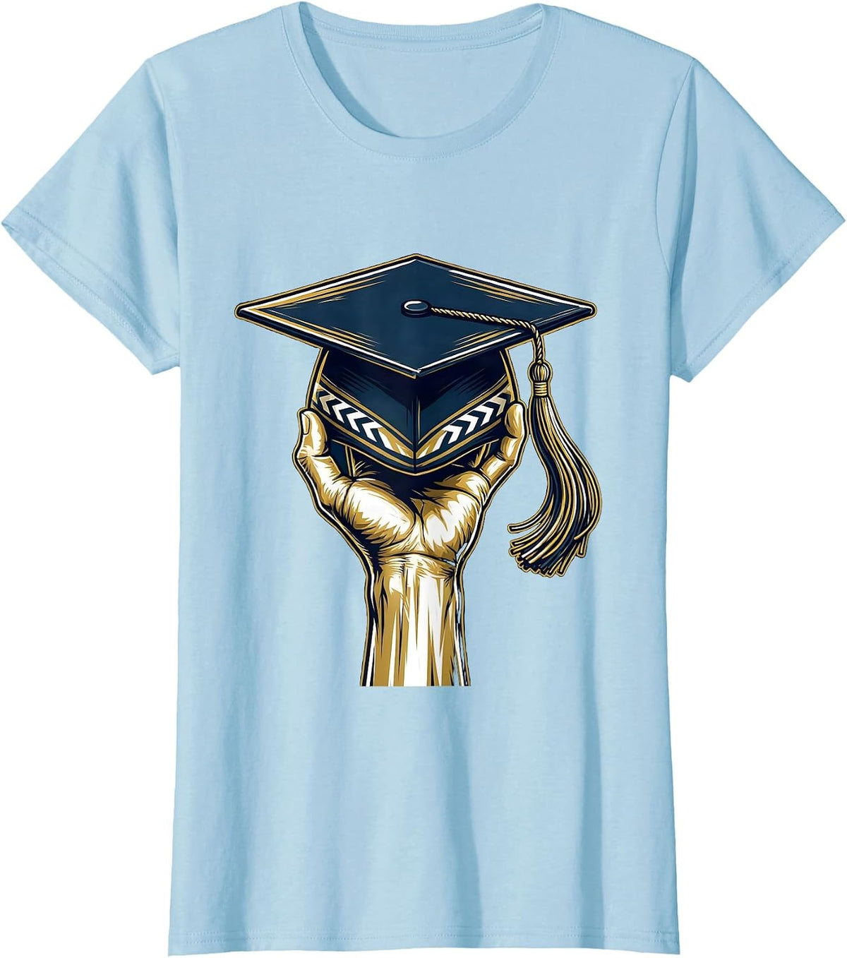 Women's Paraprofessional Graduation Cap Helping Hand Design T-Shirt - Baby Blue