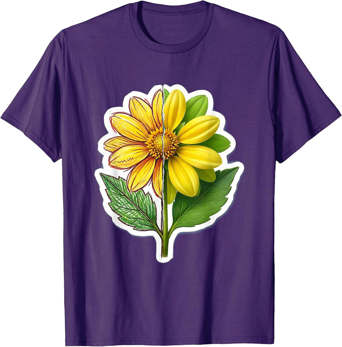 Paraprofessional Crayon Blooms Into Flower Art T-Shirt - Purple