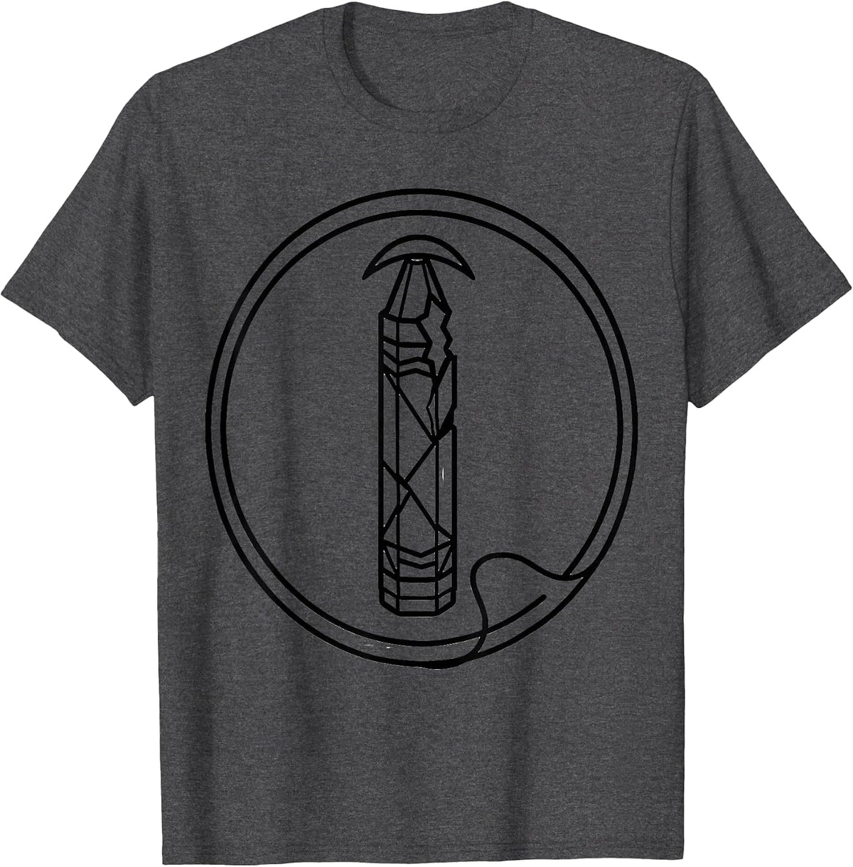 Men's Broken Crayon Line Art Mental Health Awareness Support T-Shirt - Dark Heather Grey