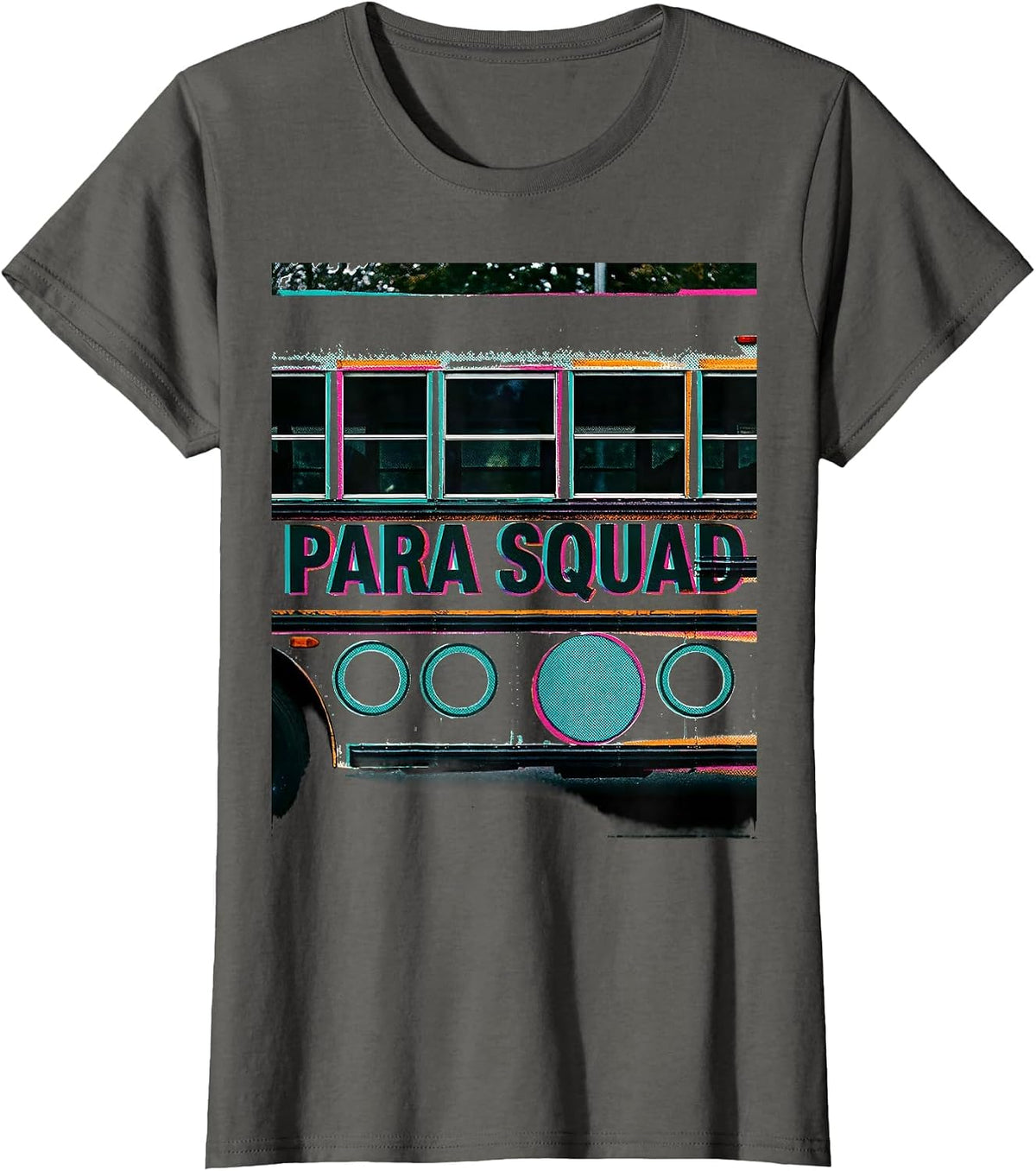 Women's Para Squad Risograph Paraprofessional Teacher Appreciation T-Shirt - Asphalt Grey