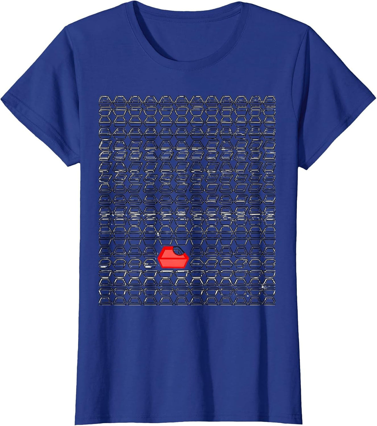Women's Empty Trough Pig Lover Farm Humor Geometric T-Shirt - Royal Blue