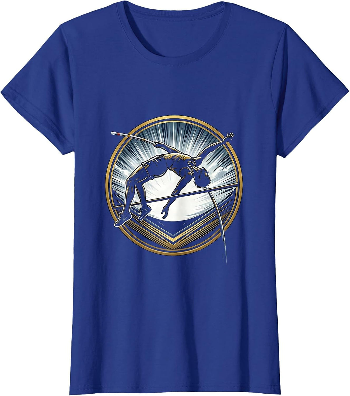 Women's Pole Vaulter Stormy Sky Athletic Graphic T-Shirt - Royal Blue