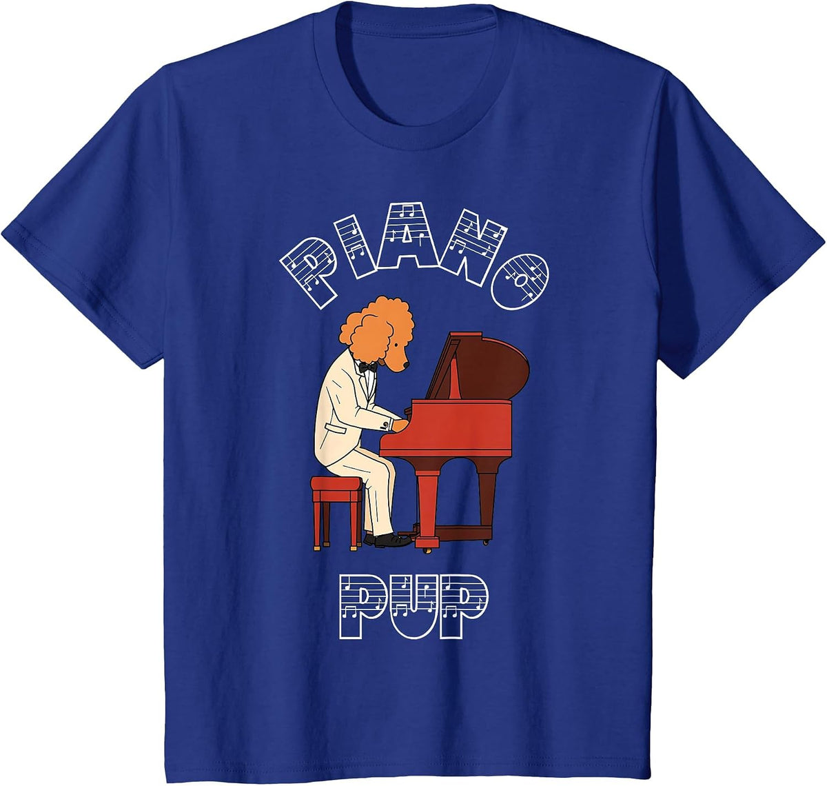 Goldendoodle Piano Paws Funny Dog Music T-Shirt - Royal Blue