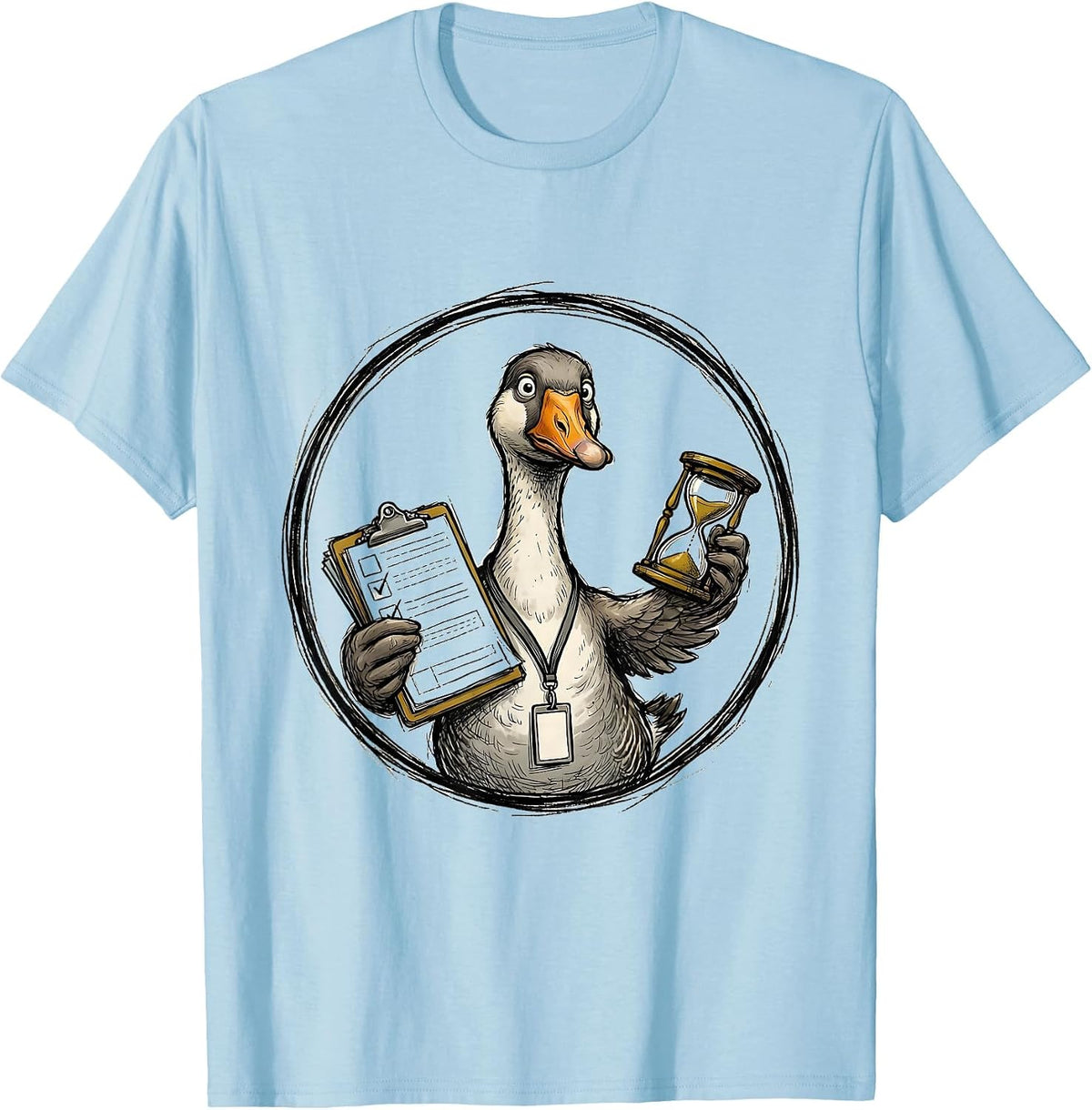 Men's Goose Balancing Work Funny Paraprofessional SPED Teacher T-Shirt - Baby Blue