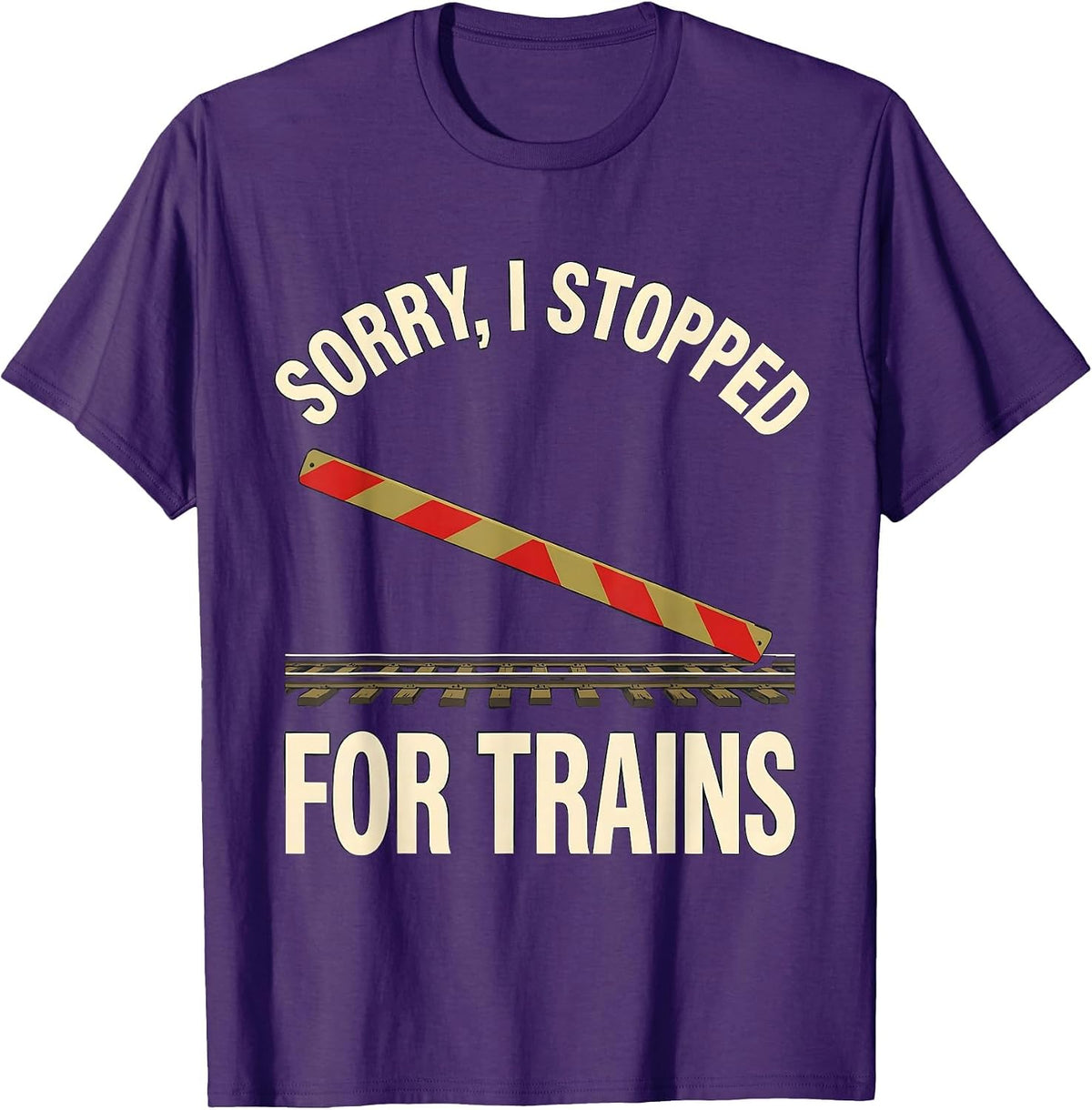 Men's Sorry, I Stopped For Trains Funny Train Enthusiast Model T-Shirt - Purple