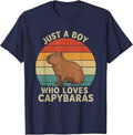 Just a Boy Who Loves Capybaras T-Shirt - Navy Blue