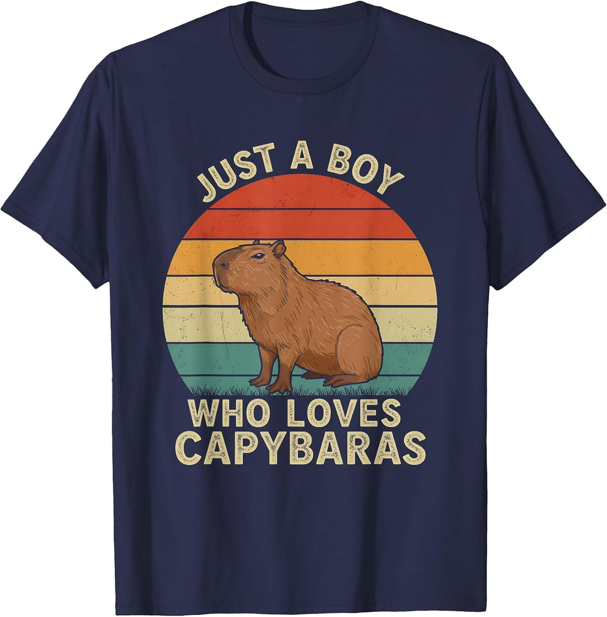 Just a Boy Who Loves Capybaras T-Shirt - Navy Blue