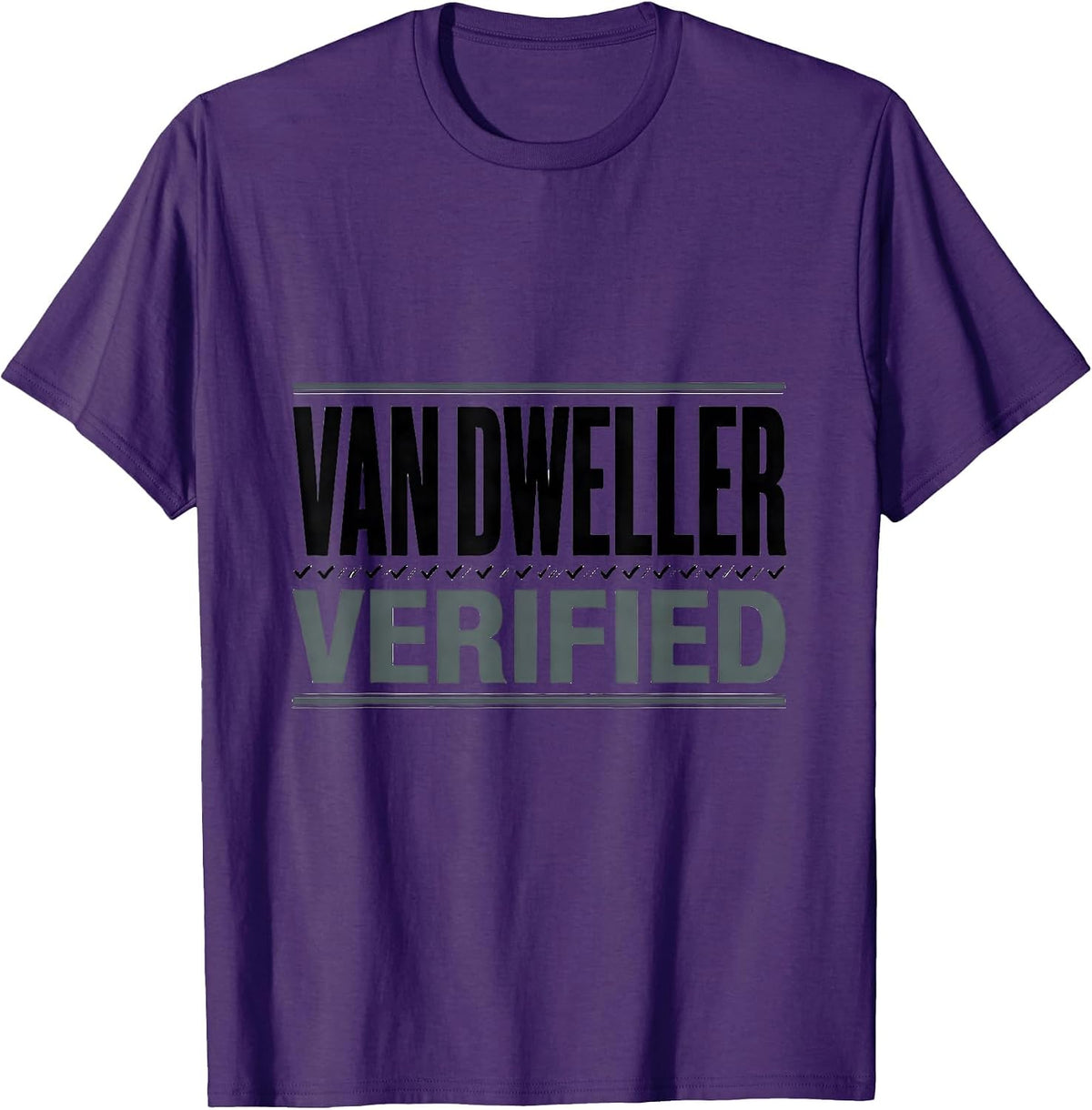 Men's Van Dweller, Verified Funny Van Life Nomad Road-Trip Humor T-Shirt - Purple