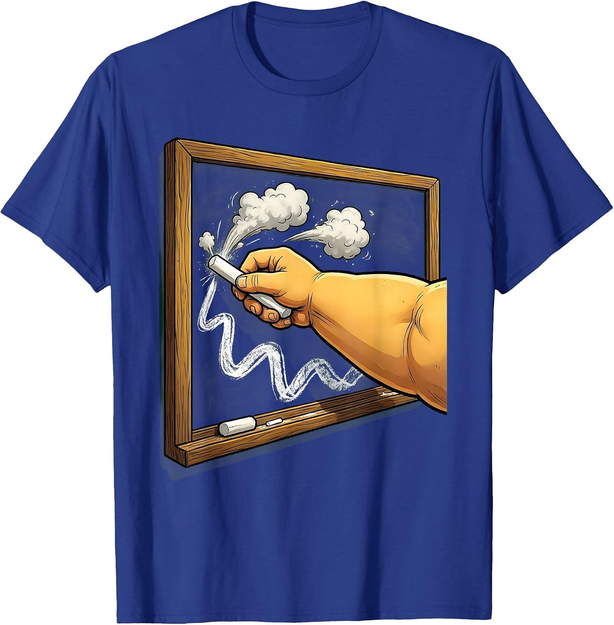 Substitute Teacher Chalkboard Illustration T-Shirt - Royal Blue