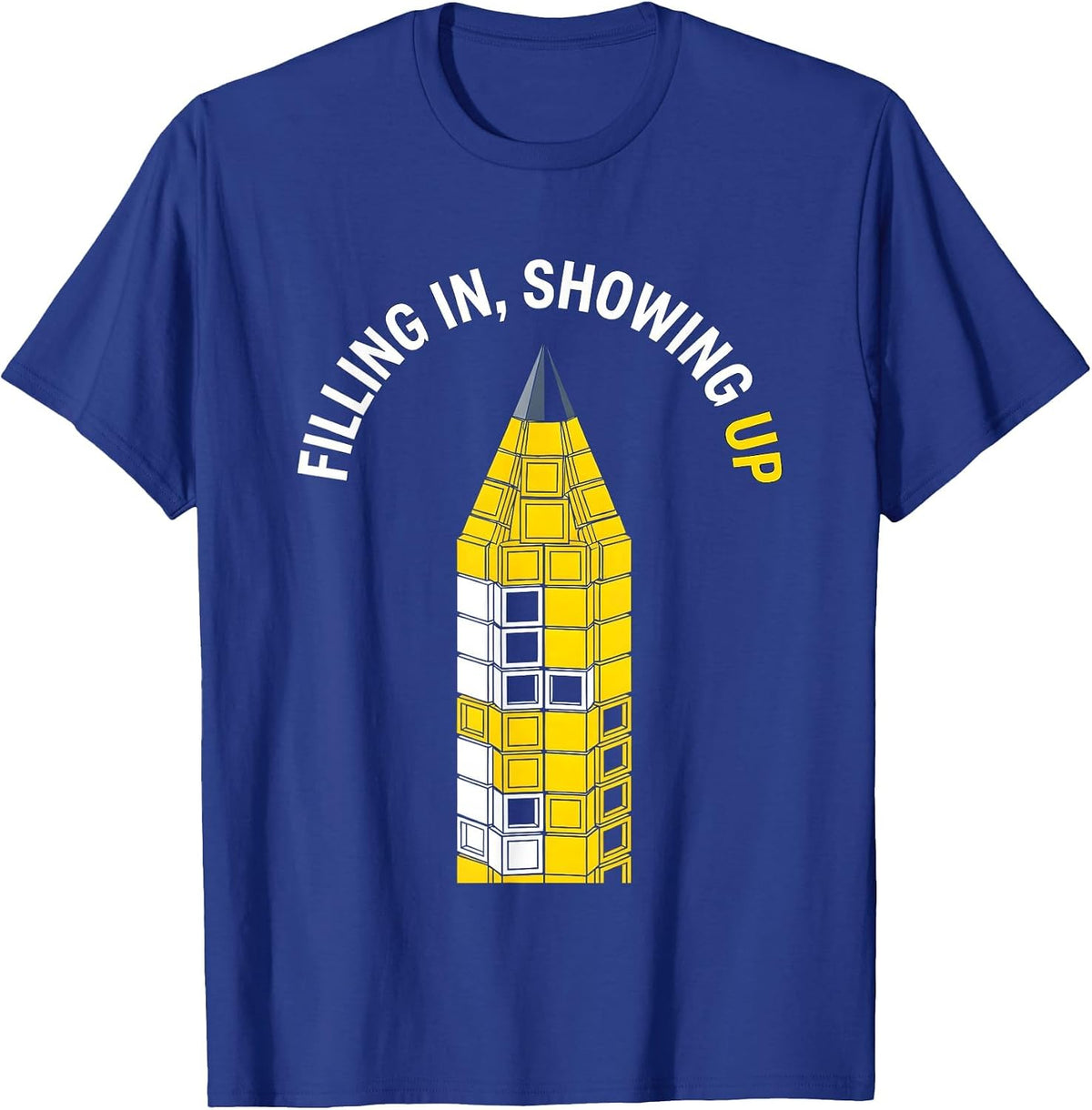 Filling In Showing Up Substitute Teacher Design T-Shirt - Royal Blue