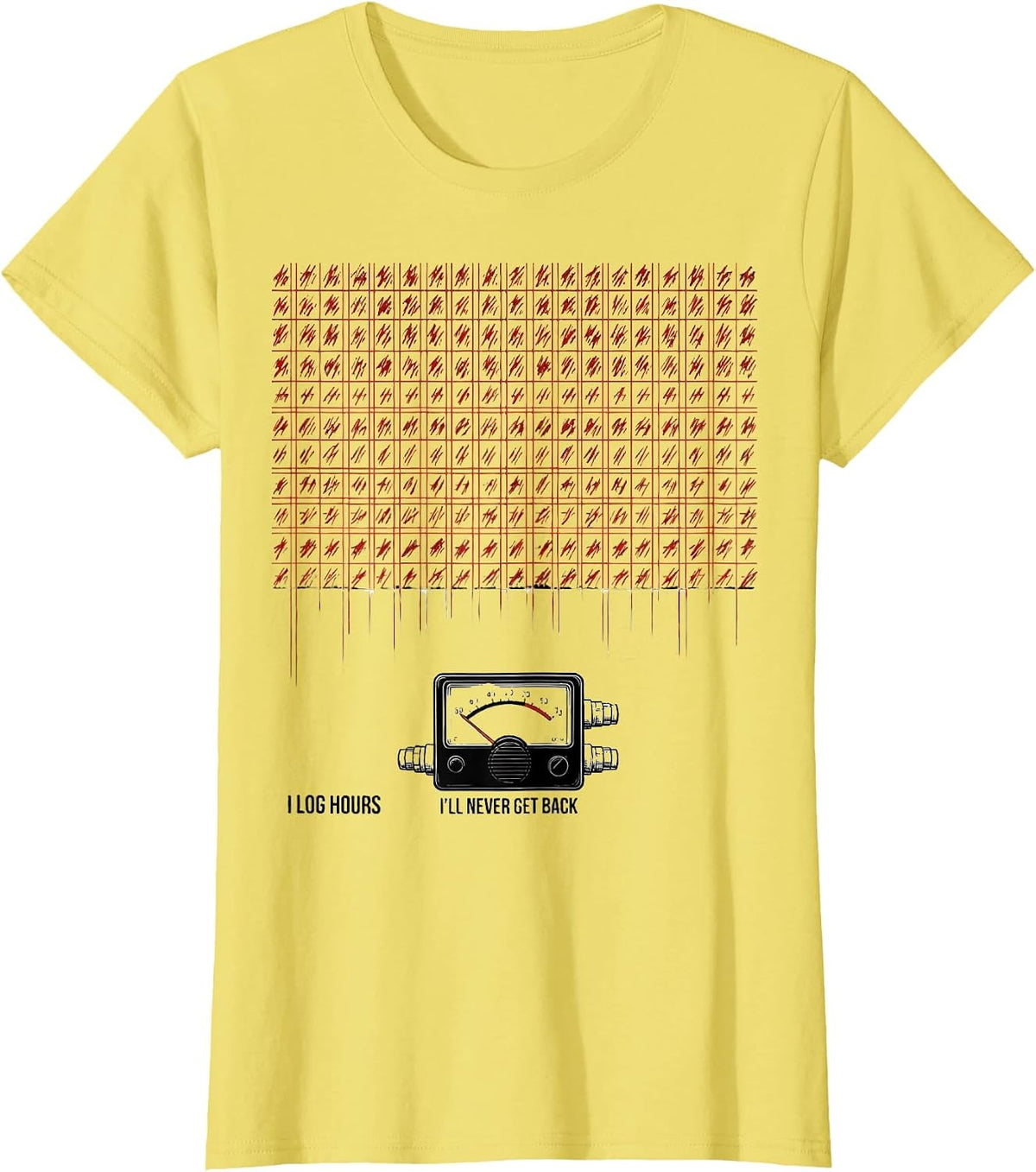 Women's I Log Hours I'll Never Get Back Funny Ham Radio Operator T-Shirt - Lemon Yellow