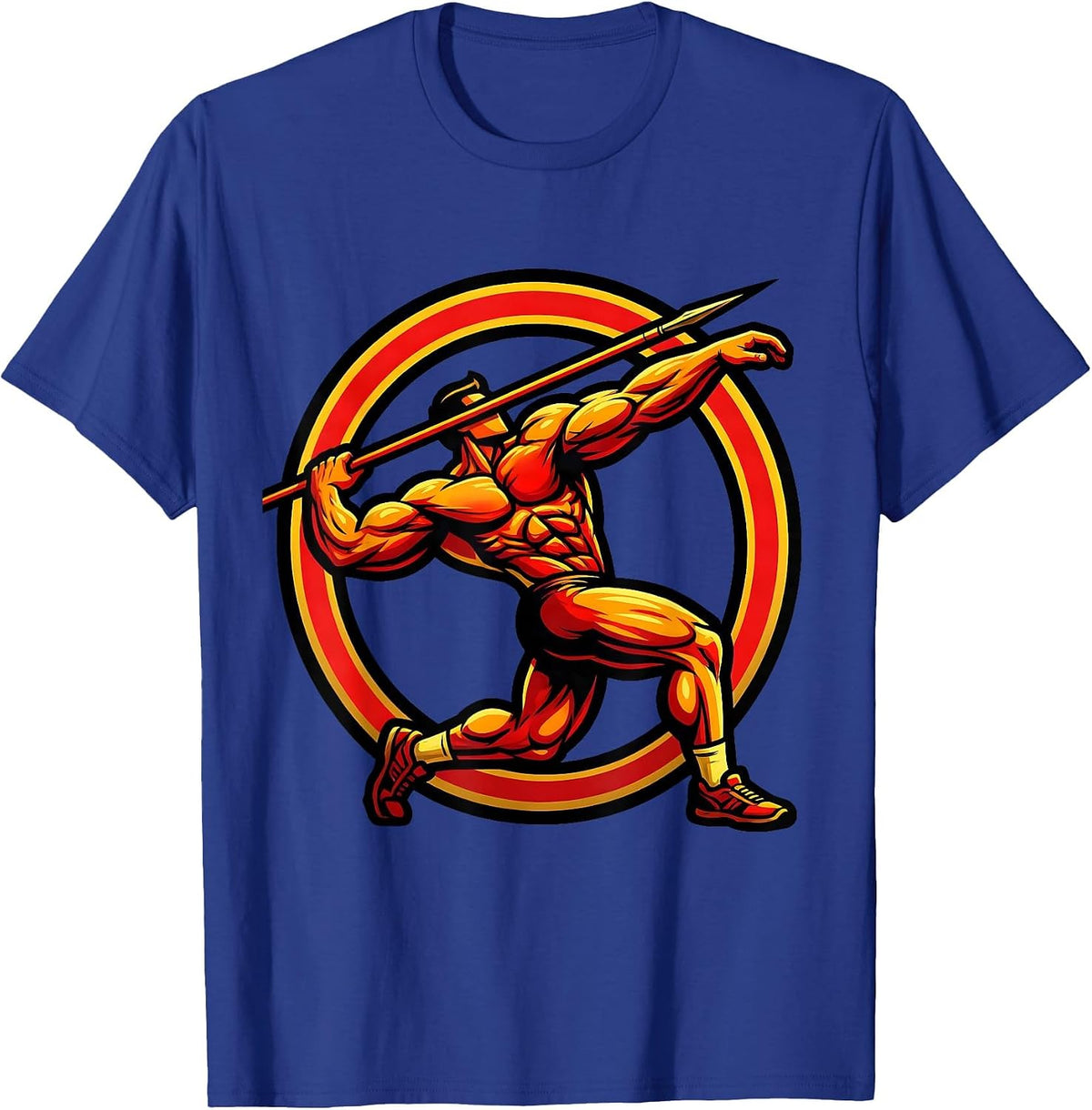 Men's Javelin Thrower Peak Release Athletic Graphic T-Shirt - Royal Blue