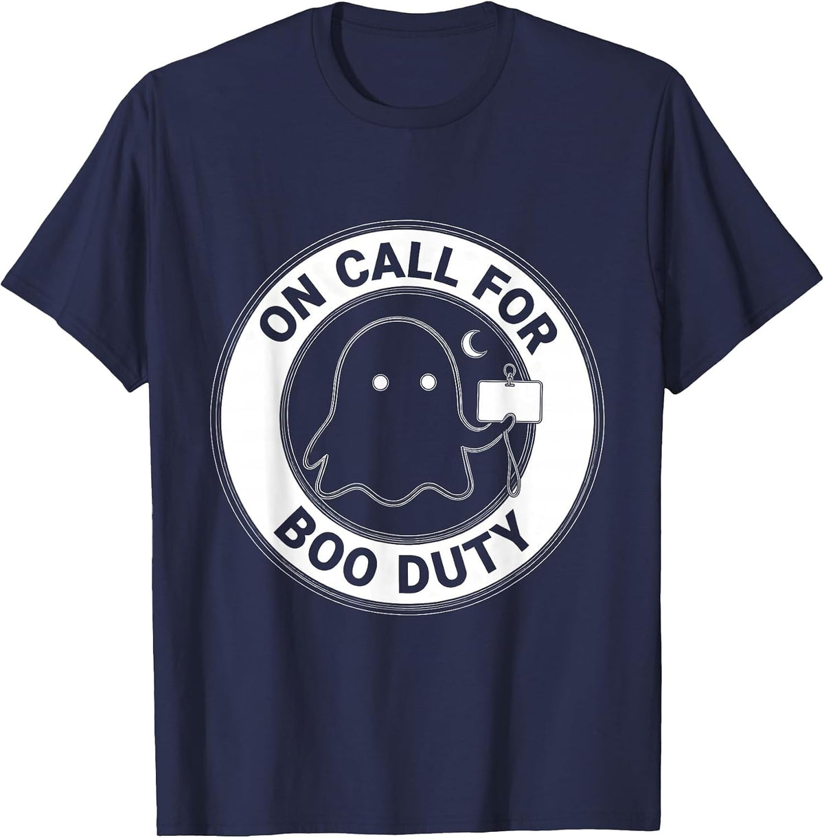 On Call For Boo Duty Funny SPED Paraprofessional Halloween T-Shirt - Navy Blue