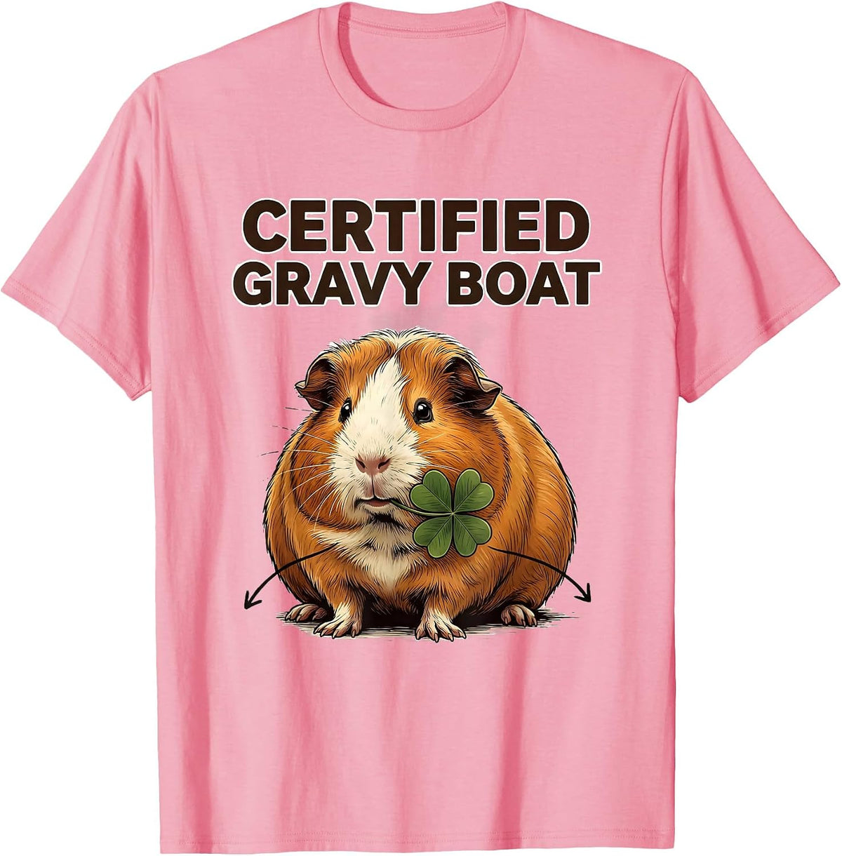 Men's Certified Gravy Boat Funny Guinea Pig Cavy Lover Gift T-Shirt - Pink