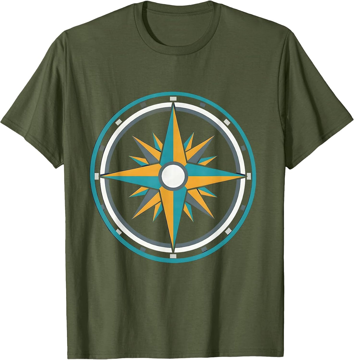 Paraprofessional Chalk Compass Rose Graphic T-Shirt - Olive Green
