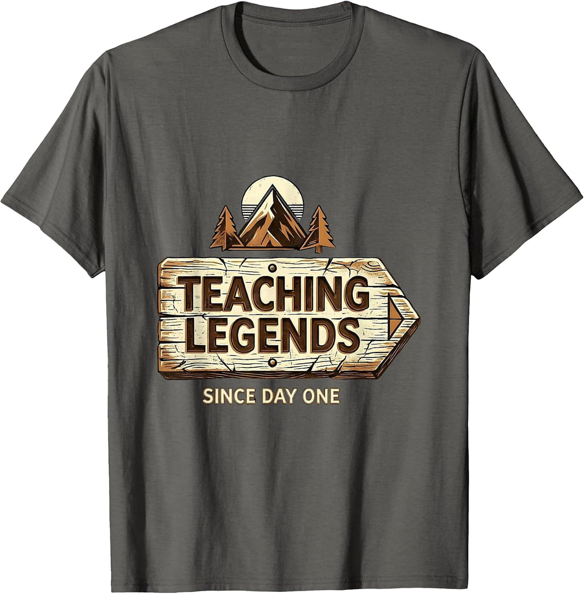 Teaching Legends Since Day One 4th Grade Teacher T-Shirt - Asphalt Grey