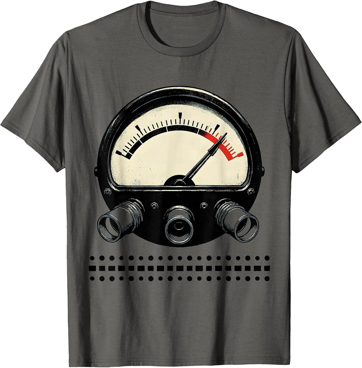 Men's Analog Meter Ham Radio Operator Hobbyist Humor T-Shirt - Asphalt Grey