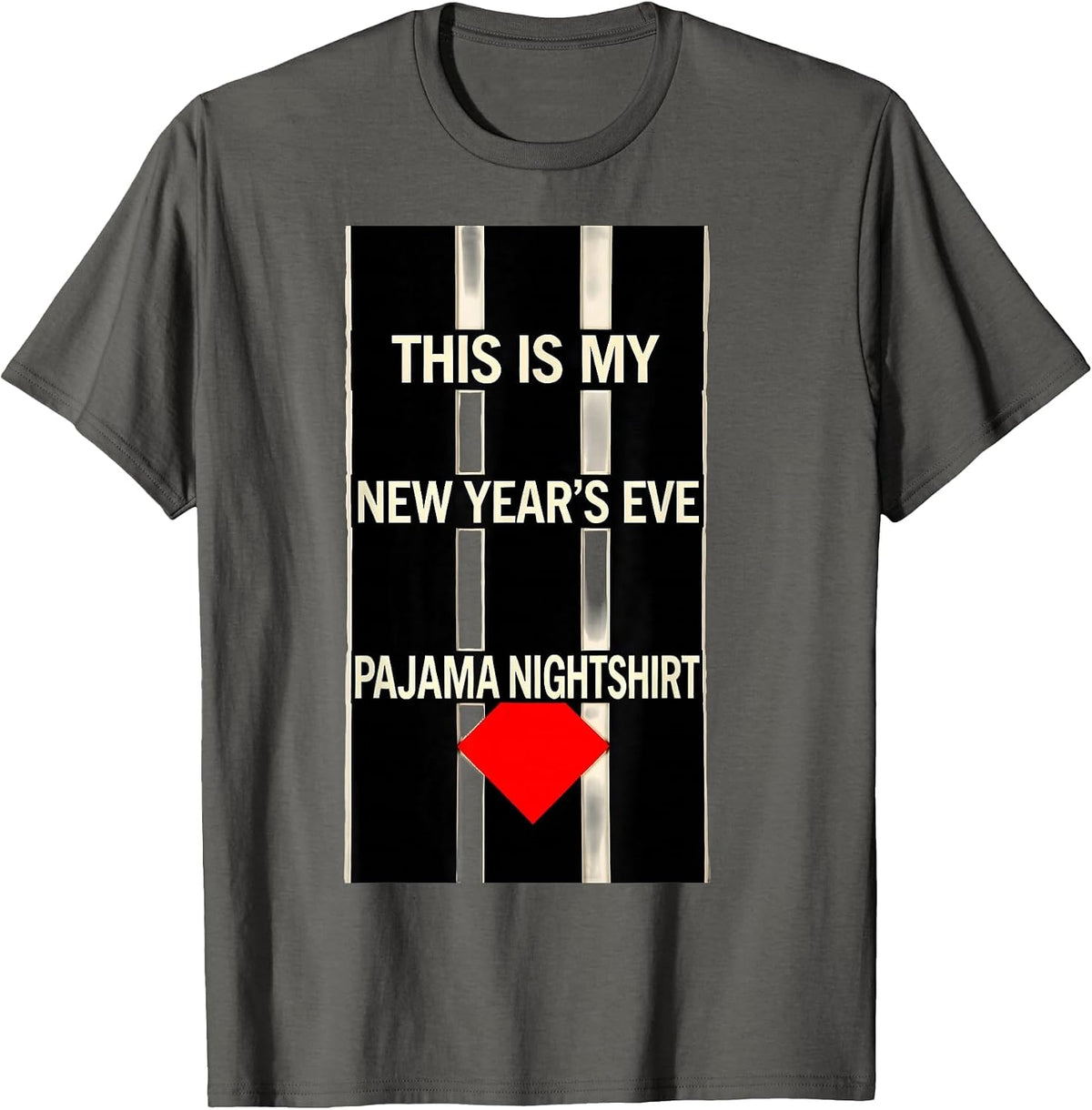 Men's This Is My New Year's Eve Pajama Nightshirt Party T-Shirt - Asphalt Grey
