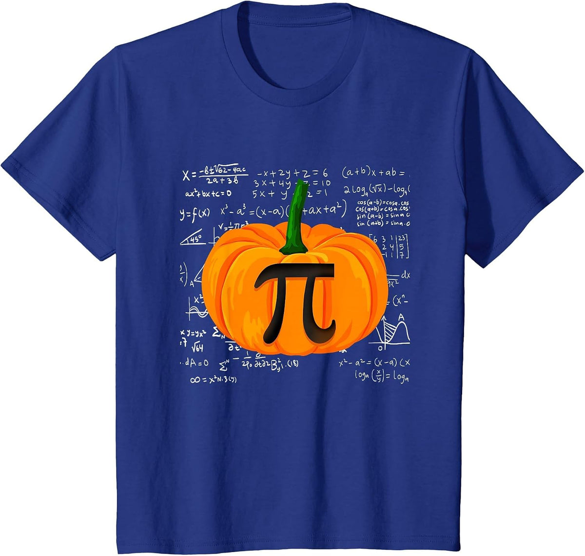 Pumpkin Pie Math Funny Halloween Thanksgiving Pi Day T-Shirt - Royal Blue