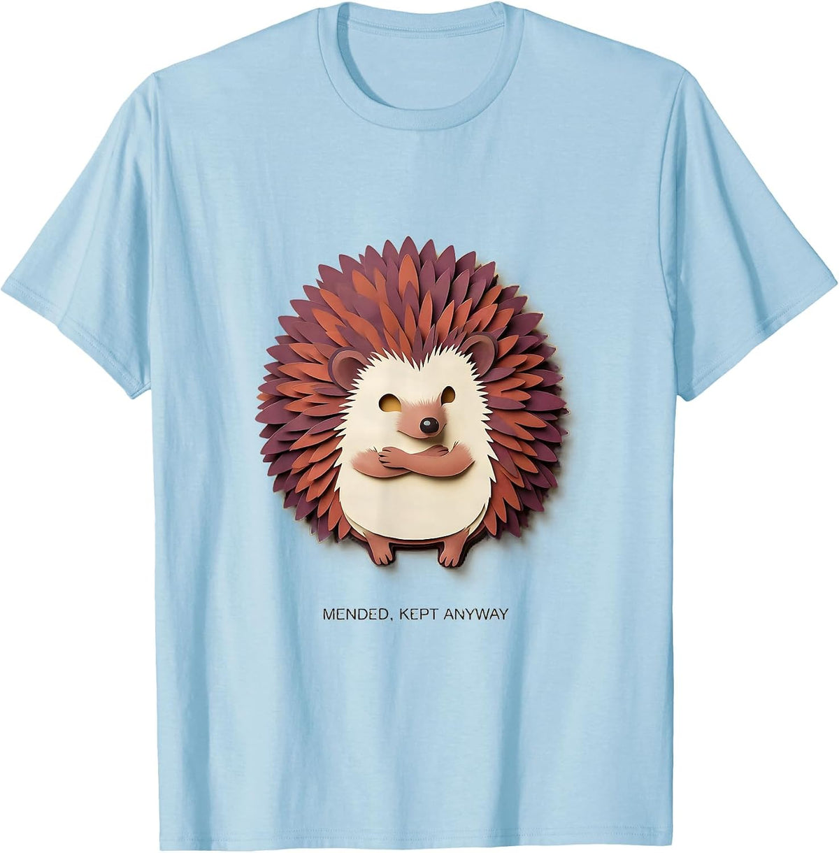 Men's Mended, Kept Anyway Pastel Goth Kawaii Chibi Hedgehog T-Shirt - Baby Blue