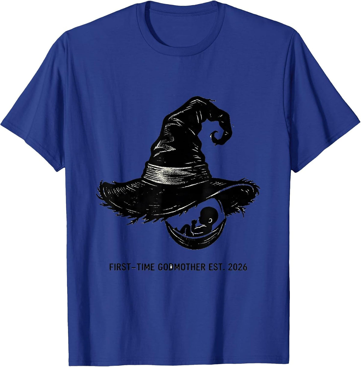 Men's First-Time Godmother Est. 2026 Cute Halloween Pregnancy T-Shirt - Royal Blue