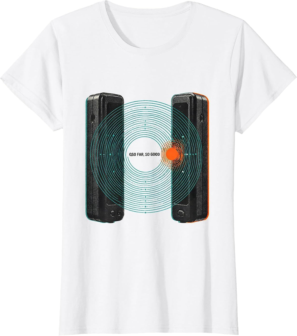 Women's QSO Far So Good Funny Ham Radio Operator Humor T-Shirt - White