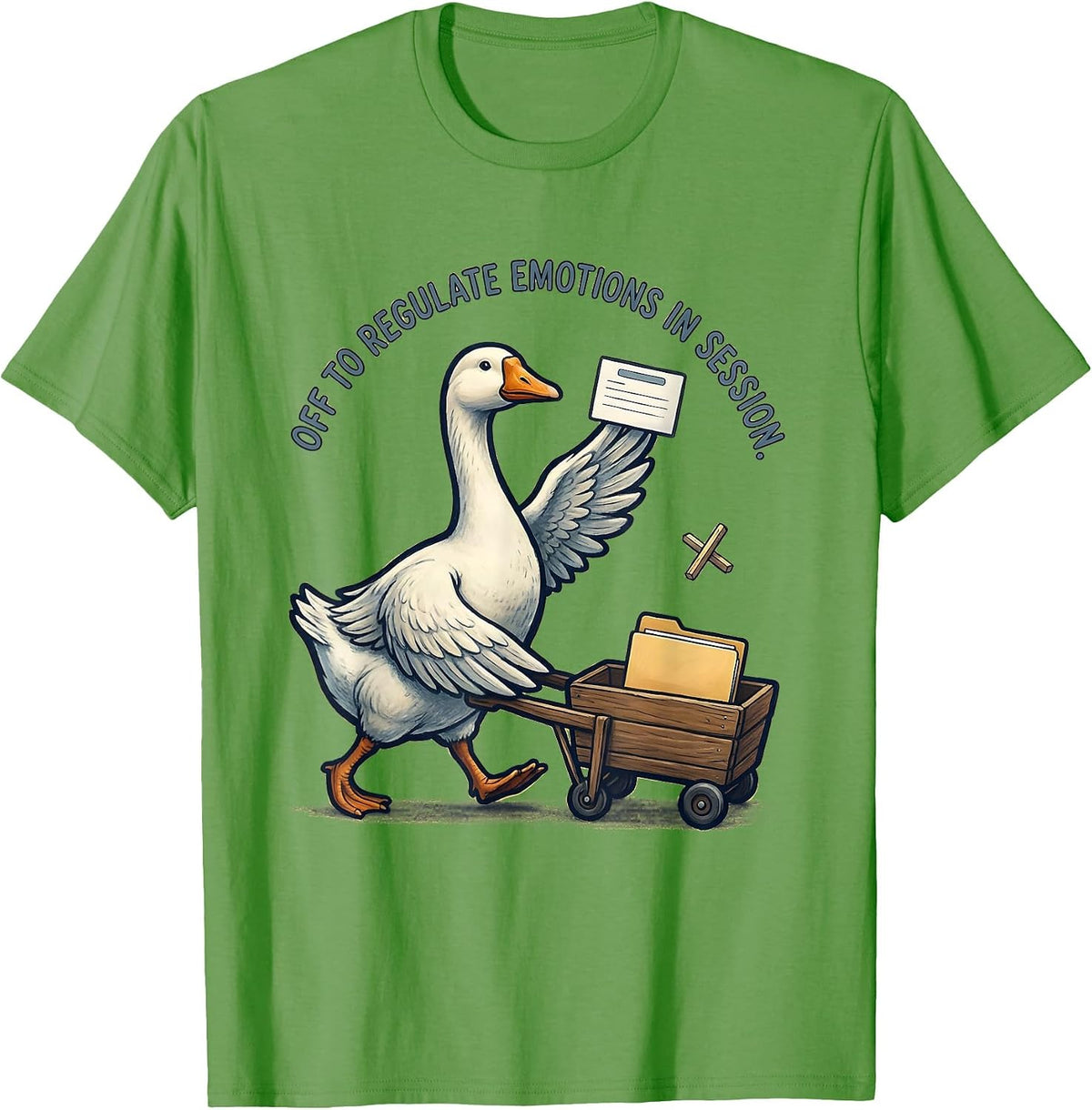 Men's Off To Regulate Emotions In Session Funny Mental Health T-Shirt - Grass Green