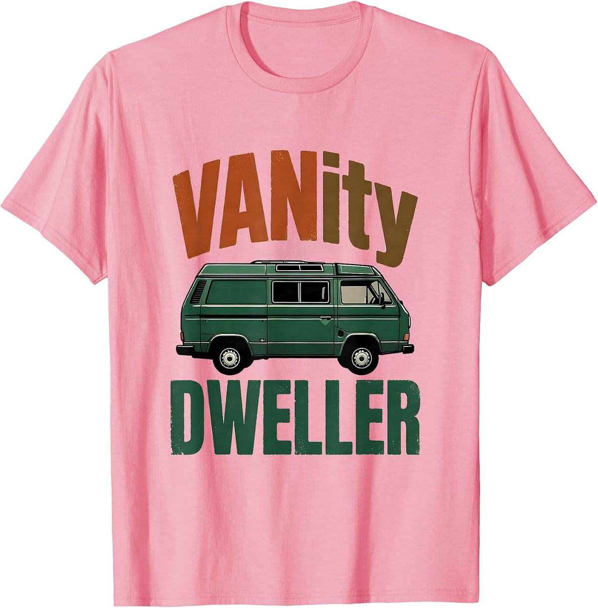 Men's VANity Dweller Vintage Van Life Nomads Road-Trip Humor T-Shirt - Pink