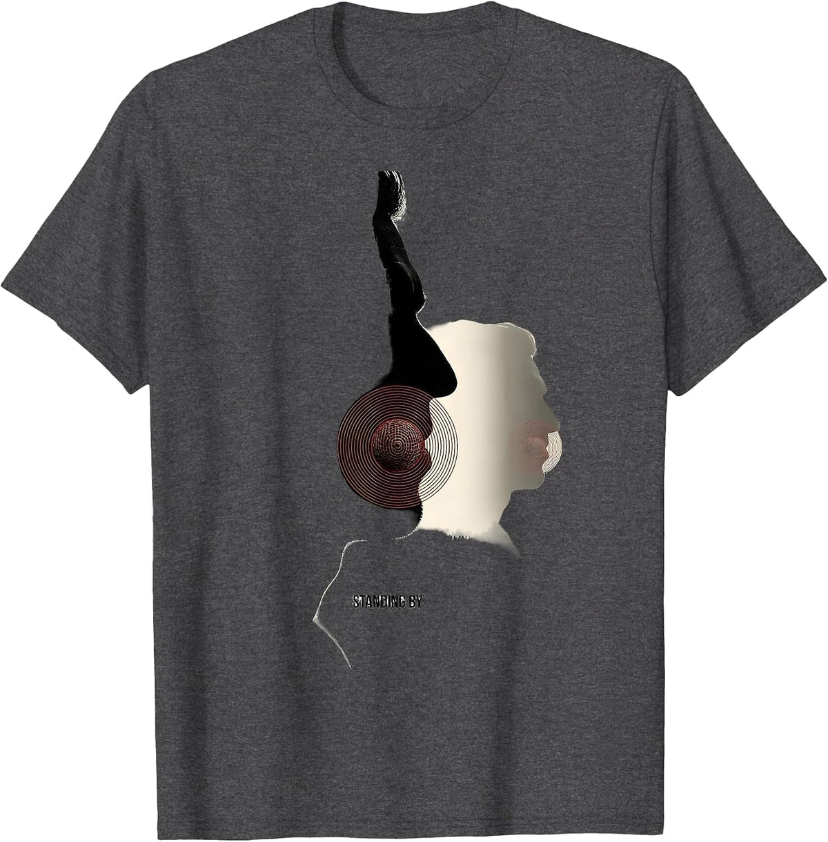 Standing By Funny Ham Radio Operator Hobbyist Humor T-Shirt - Dark Heather Grey