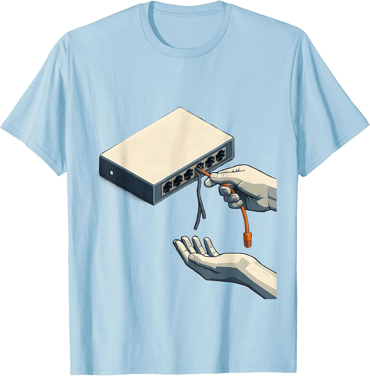 Men's Network Switch Tech Support Humor IT Nerd Gift T-Shirt - Baby Blue