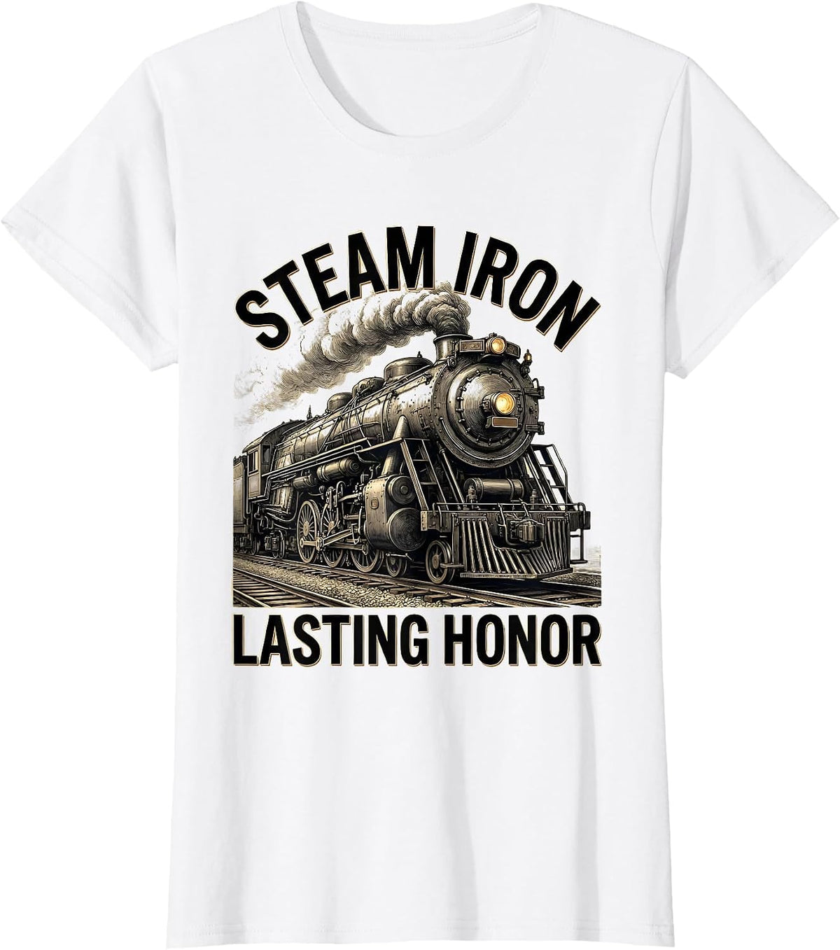 Women's Steam Iron Lasting Honor Big Boy 4014 Steam Locomotive Train T-Shirt - White