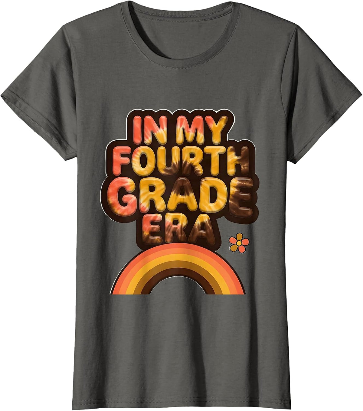 Women's In My Fourth Grade Era Retro 70s Back to School Girl T-Shirt - Asphalt Grey
