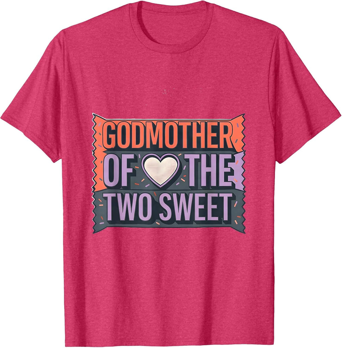 Godmother Of The Two Sweet First Birthday Matching Family T-Shirt - Red Heather