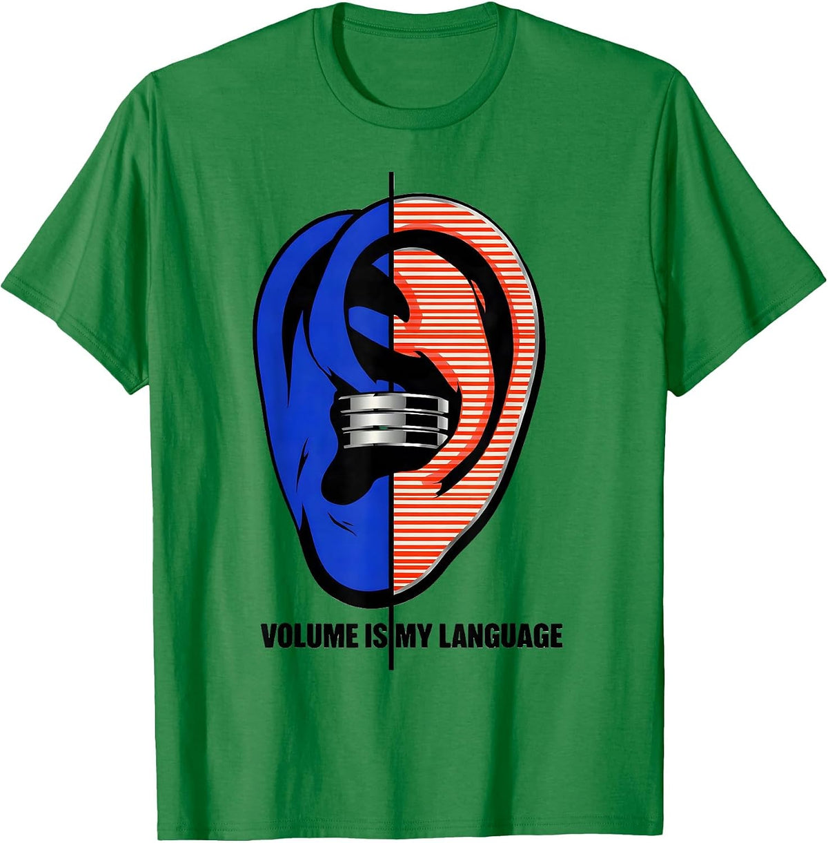 Men's Volume Is My Language Heavy Metal Design T-Shirt - Kelly Green