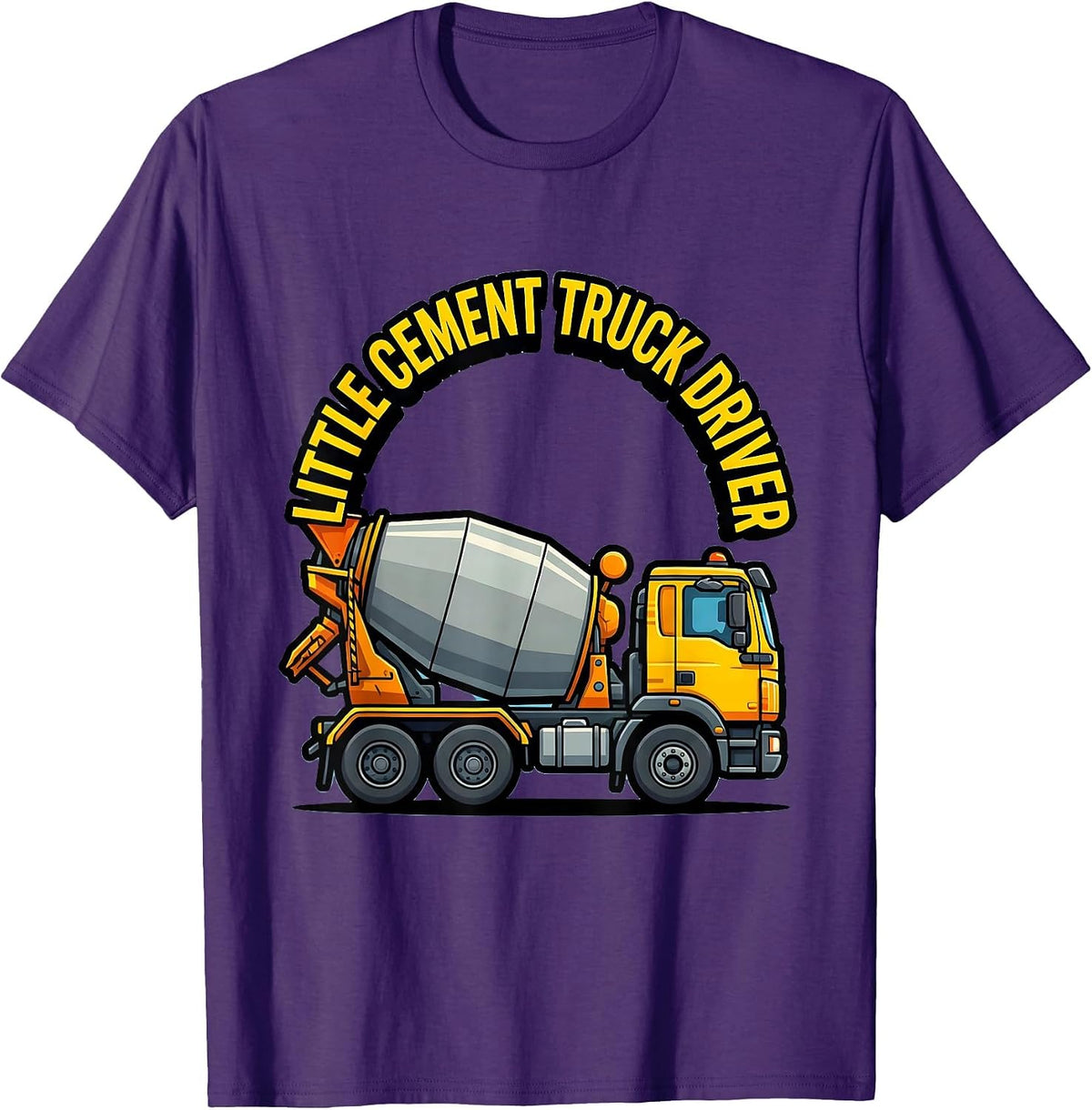 Men's Little Cement Truck Driver Funny Toddler Trucker Dad Humor T-Shirt - Purple