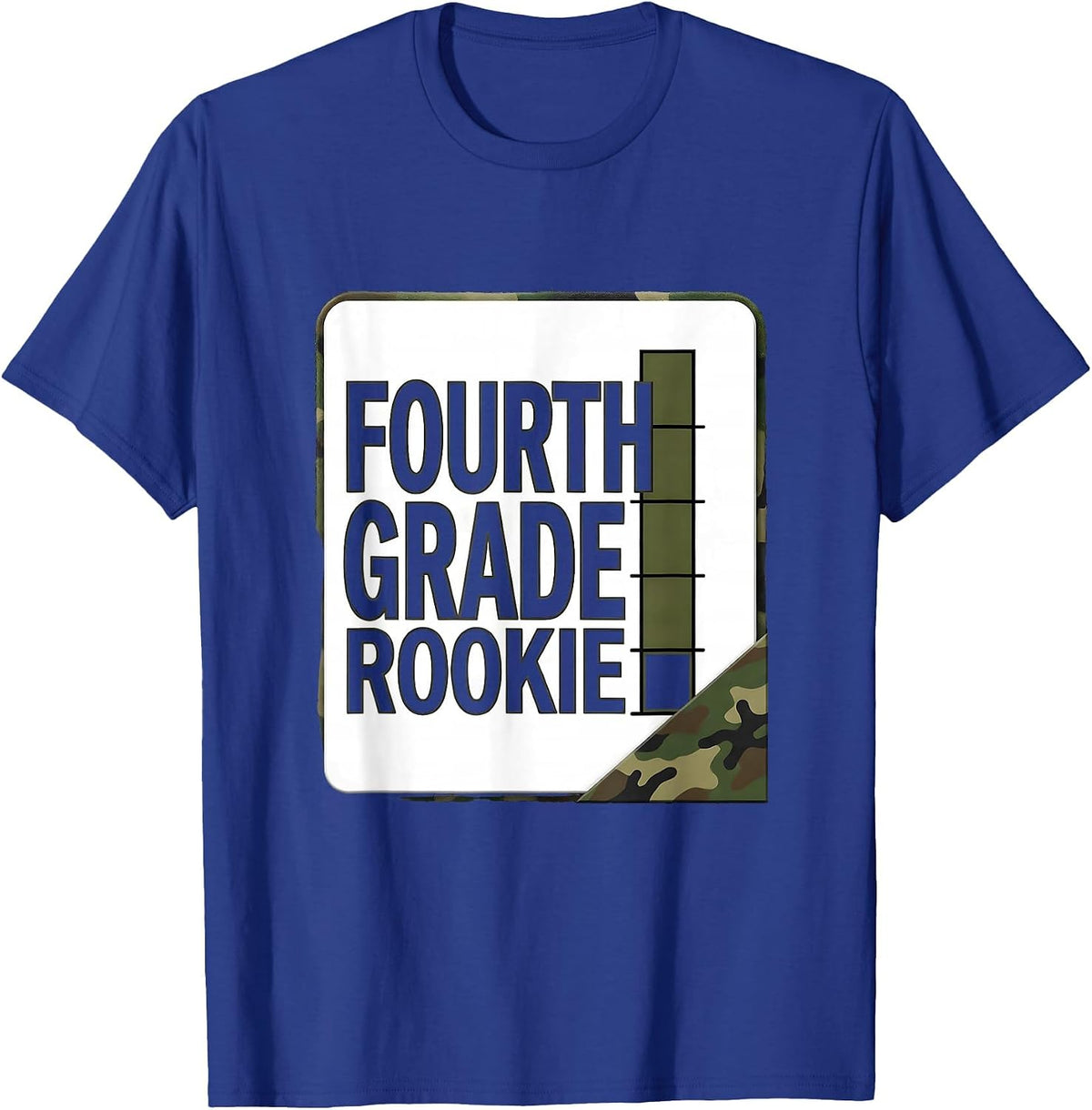 Fourth Grade Rookie Camo Back To School Boys Teacher T-Shirt - Royal Blue