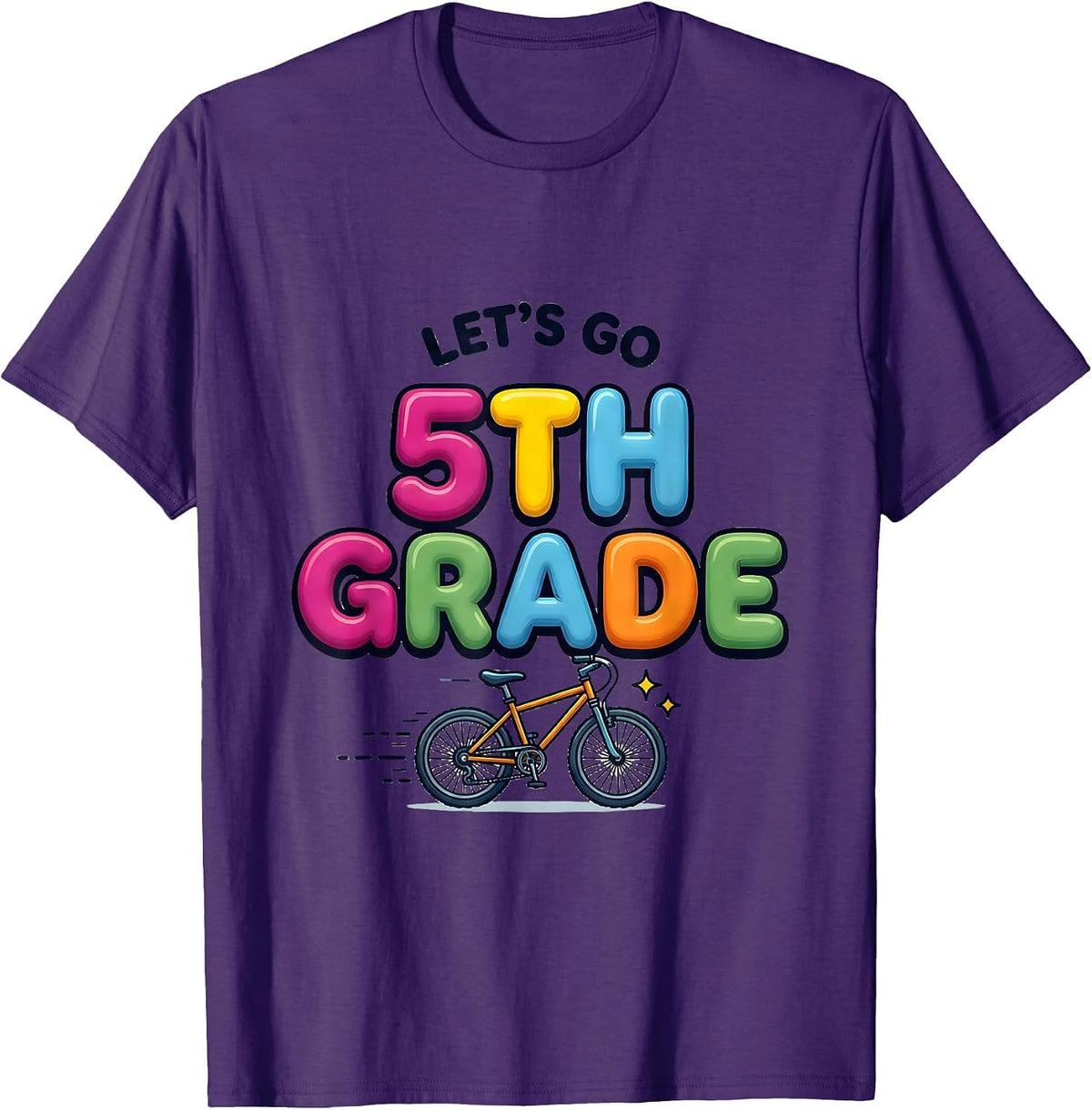 Let's Go 5th Grade Colorful Teacher Crew Back To School T-Shirt - Purple