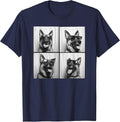 Funny German Shepherd Wearing Sunglasses Dog Photo Booth T-Shirt - Navy Blue
