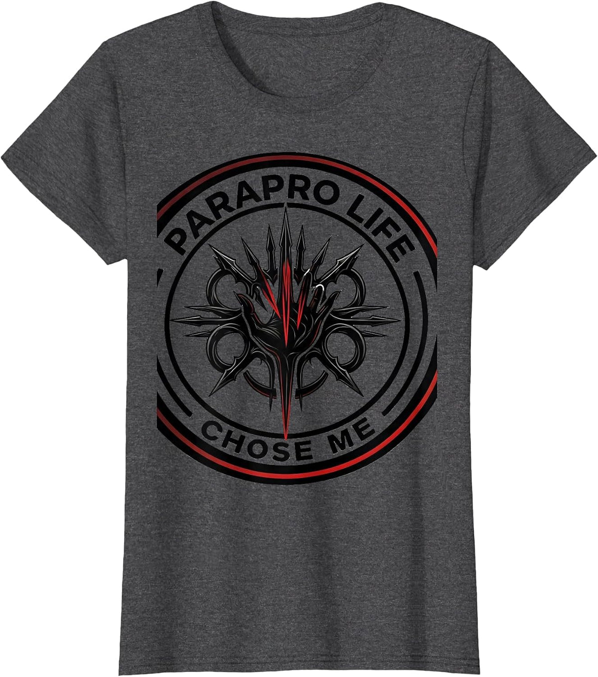 Women's Parapro Life Chose Me Paraprofessional Design T-Shirt - Dark Heather Grey