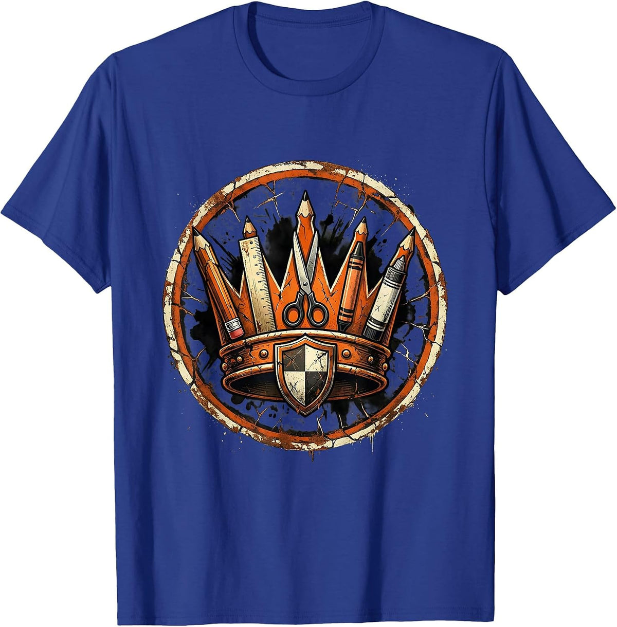 Paraprofessional Crown School Supply Icons Gift T-Shirt - Royal Blue