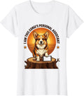 Women's I Am This Corgi's Personal Assistant Funny Corgi Lover Gift T-Shirt - White