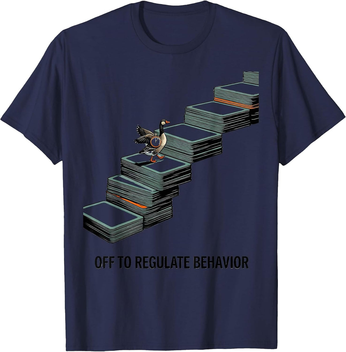Men's Off To Regulate Behavior Funny Mental Health Counselor ABA T-Shirt - Navy Blue