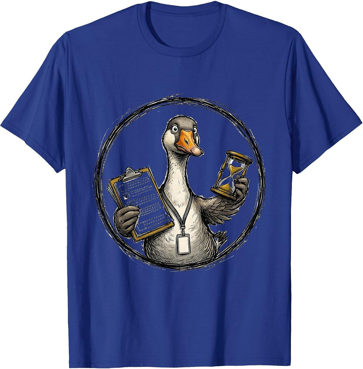 Men's Goose Balancing Work Funny Paraprofessional SPED Teacher T-Shirt - Royal Blue
